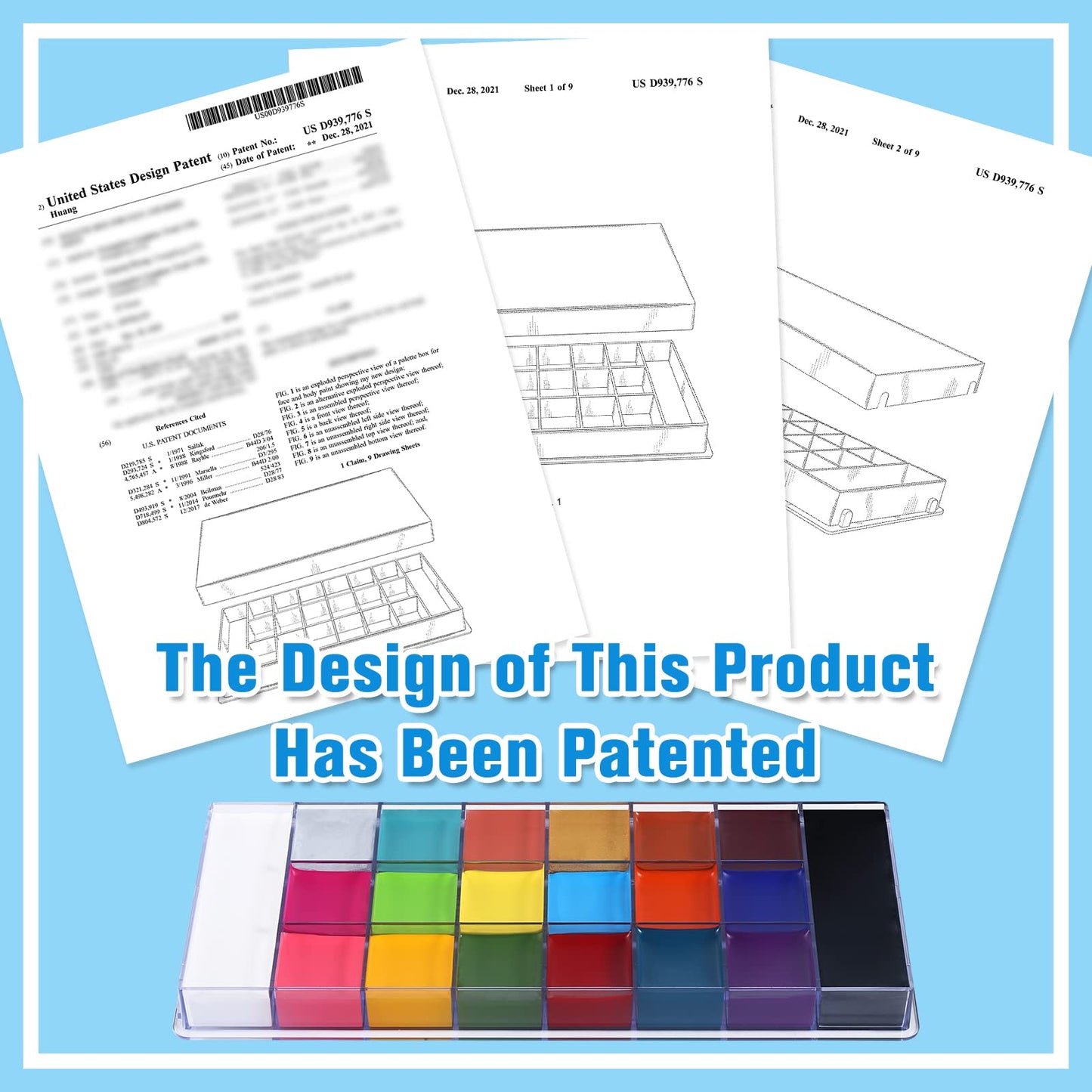 Face Body Paint Oil Makeup Set, 20 Colors FX Halloween Party Painting with Stainless Steel Mixing Palette and Spatula Tool,10 pcs Artist Paintbrushes,Tattoo Stencil Arts Crafts kit