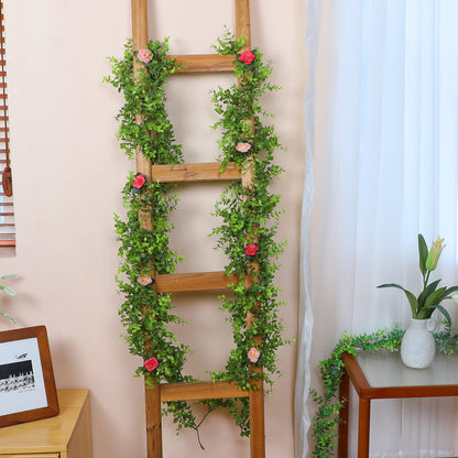 5 Packs Faux Eucalyptus Greenery Garland, 30FT Artificial Eucalyptus Leaves Vine, Fake Hanging Garlands Wedding Backdrop Arch Wall Table Party Decor (Green)