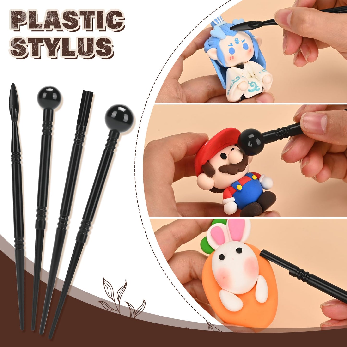 Clay Tools Kit,28 PCS Pottery Tools, Polymer Clay Sculpting Tools Kit,Air Dry Clay Tools Set for Kids, Adults,Pottery Craft,Drawing,Dotting,Carving,Molding,Baking,Modeling,Shaping