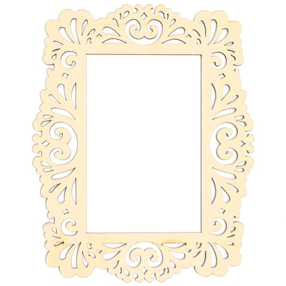Unfinished Wooden Picture Frames for Crafts with Cutouts and String - Pack of 6