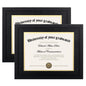11x14 Diploma Frame Certificate Degree Document Frame with High Definition Glass, 8.5 x 11 with Mat for Wall and Tabletop, Black, 2 Pack