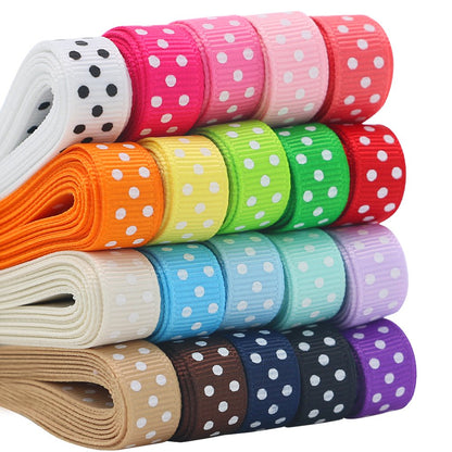 Grosgrain Ribbons for Crafts Gifts Wrapping 3/8" Boutique Polka Dot Fabric Ribbon 40yd (20 x 2yd)