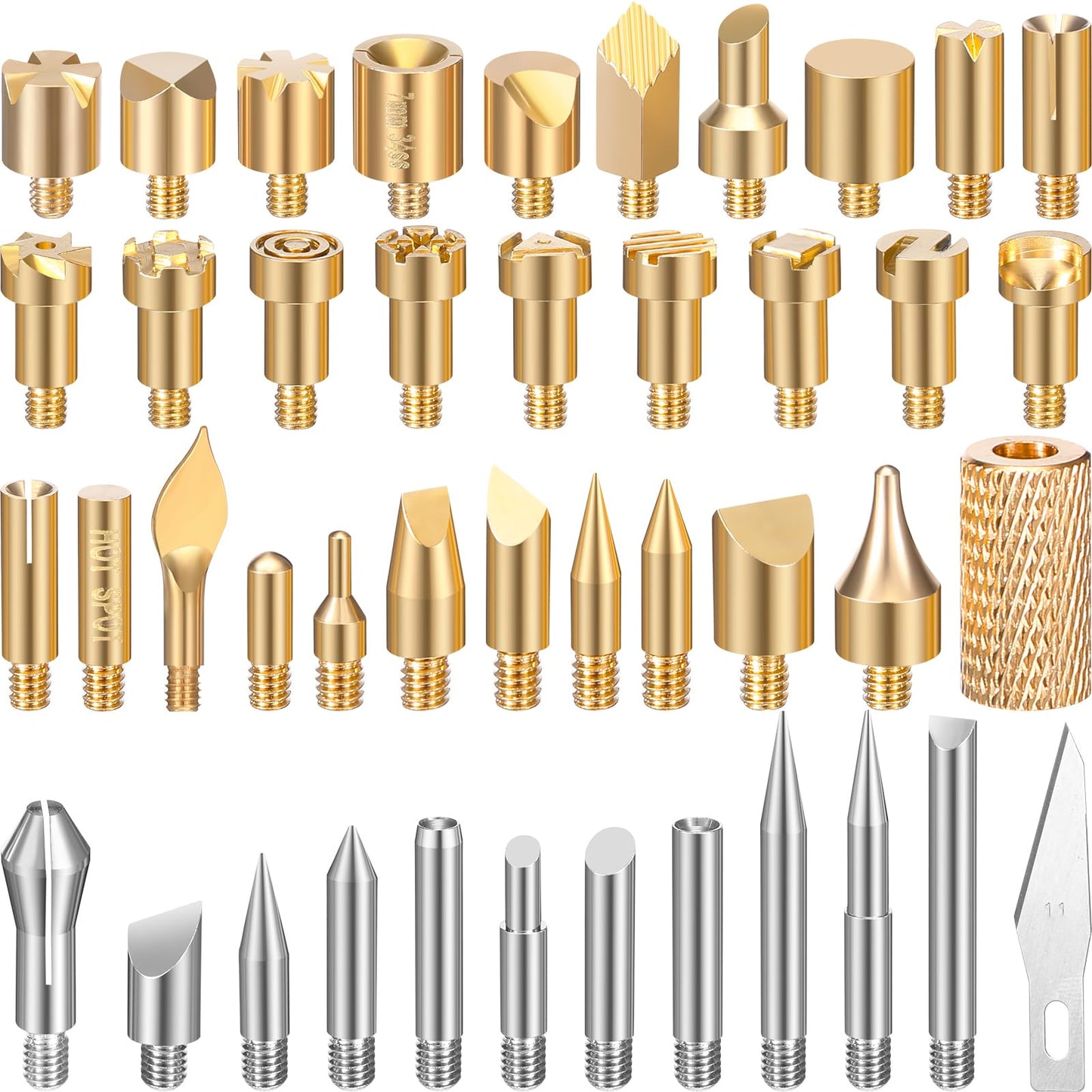 43 Pcs Wood Burning Tips Kit, Wood Burning Letters Numbers Alphabet Stamps Different Shape Stencils Templates for Embossing Branding Crafts Personalization Tools(Different Shape)