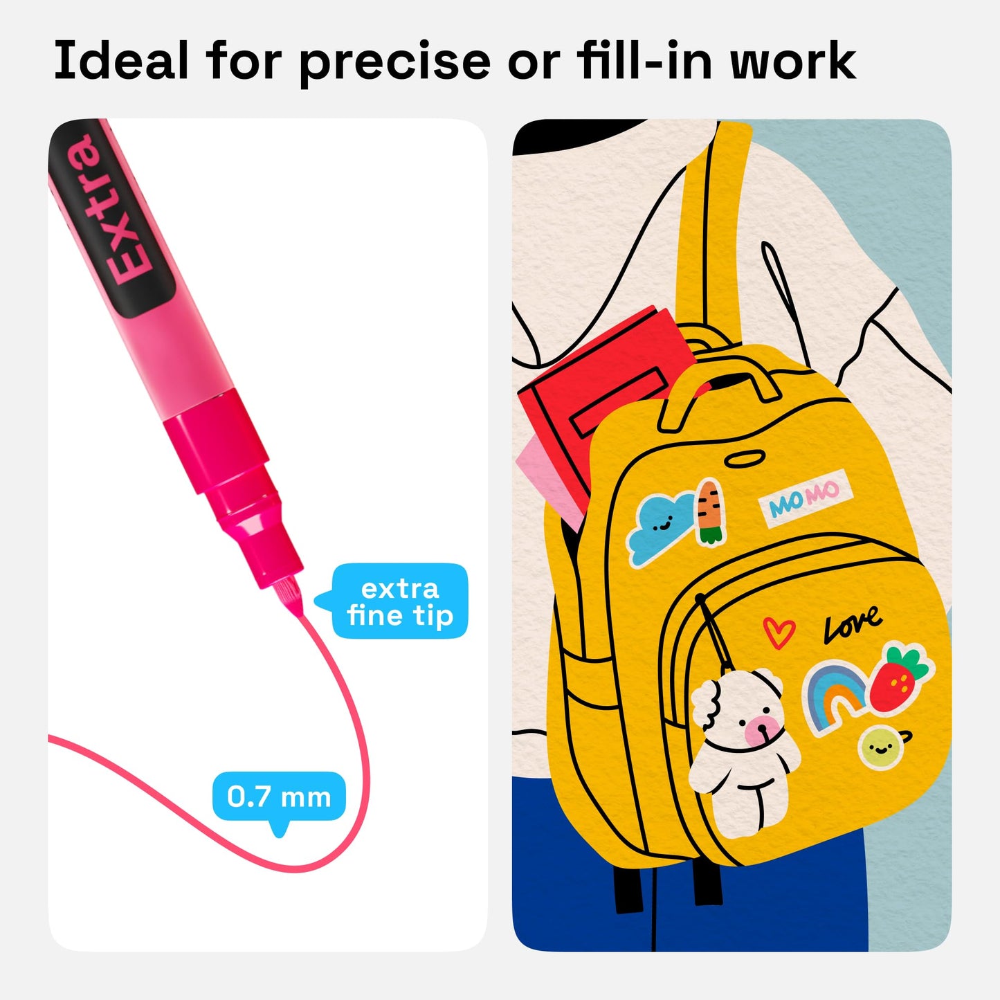 15 Acrylic Paint Pens, Art Set Acrylic Paint Markers, Fabric Markers for Textile, Canvas, Rock, Glass, Wood, Paper, Pumpkin, DIY for Kids and Adults