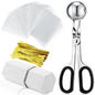 Lollipop Cake Pop Treat Bag Set Include 100 Parcel Bags 100 Papery Treat Sticks Metallic Twist Ties Meat Baller with Handles Cake Pops Making Tools for Candies, Chocolates and Cookies (Black)