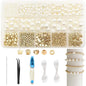 750Pcs Beads for Bracelets Making Kit DIY Pearl Beads for Jewelry Making Kit for Adults Charms for Bracelets String Crystal Beads for Bracelets Making Kit Jewelry Making Supplies