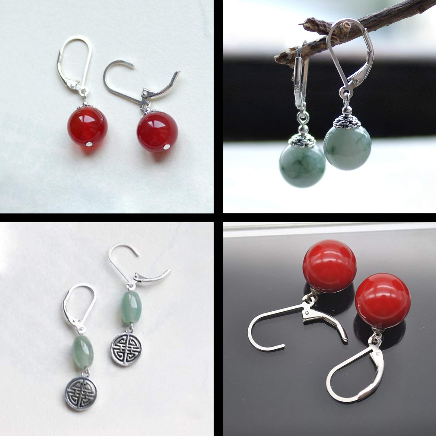 8pcs 925 Sterling Silver Leverback French Earring Hooks Silver Hypoallergenic Dangle Earwire Findings 16x9mm with Jump Rings for Jewelry Making