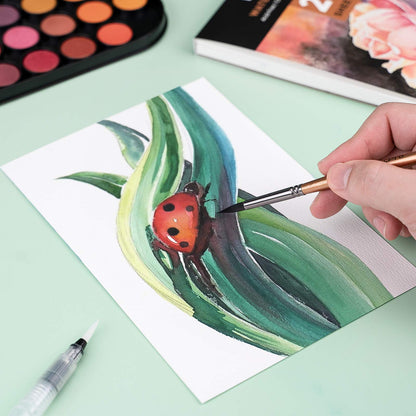 Watercolor Paint Set, 48 Water Colors Kit with 3 Painting Brushes, Palette, Watercolor Pen, Non-toxic Painting Supplies for Kids, Adults, Students, Beginners and Artists