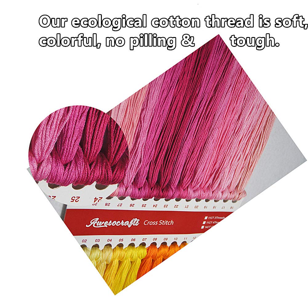 Cross Stitch Kits, Three Birds Awesocrafts Easy Patterns Cross Stitching Embroidery Kit Supplies Christmas Gifts, Stamped or Counted (Birds, Counted)