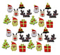 28 Pieces Christmas Felt Applique Kits Santa Christmas Bells Deer Tree Gift Boxes Non Woven Fabric Patches Stickers Badge for Hair Accessories Scrapbook Xmas Decorations