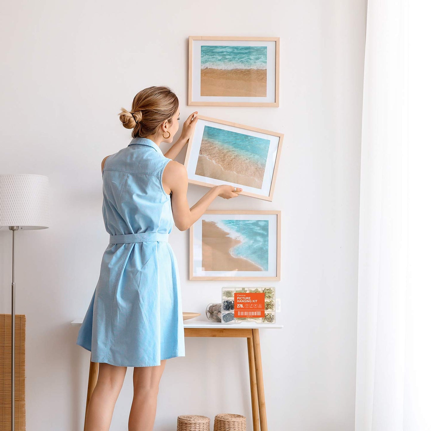 276pcs Picture Hanging Kit, Picture Hangers, Heavy Duty Frame Hooks Assortmentwith Nails, Hanging Wire, Screw Eyes, D Ring and Sawtooth Hardware for Frames Mounting