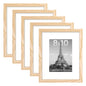 8x10 Picture Frame Set of 5, Display Pictures 5x7 with Mat or 8 x 10 Without, Wall Gallery Photo Frames, Natural