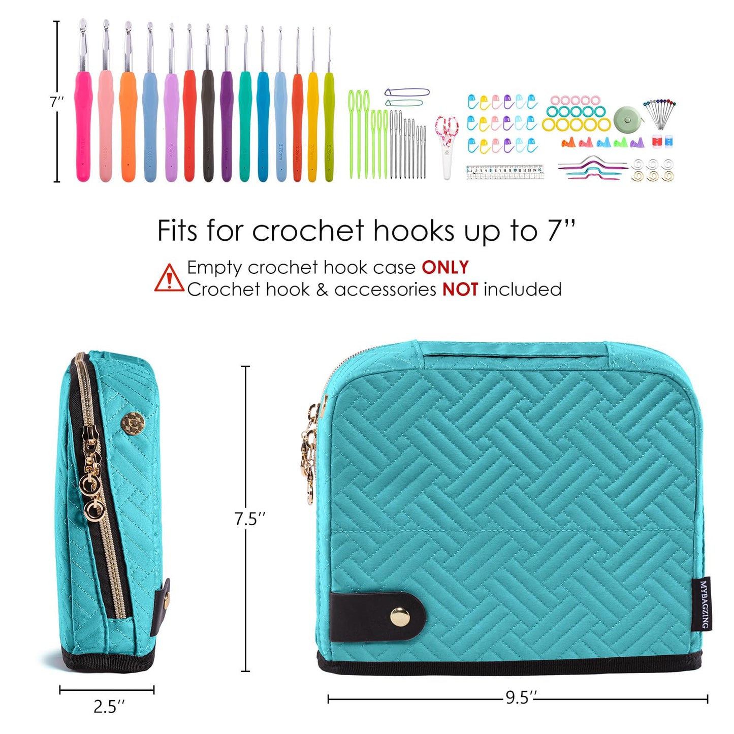 Empty Crochet Hook Case - Crochet Hook Organizer Case Stand Up (Upgraded) -Corchet Organizer - Crochet Hook Holder for Knitting & Crochet Supplies, Crochet Needles, Crochet Accessories