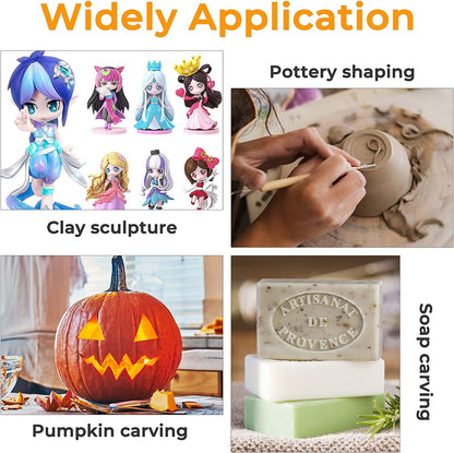 12 Pack Clay Tools Kit, Pottery Tools & Sculpting Tools, Polymer Modeling Clay Cutters Sculpture Set for Carving, Ceramics, Molding, DIY