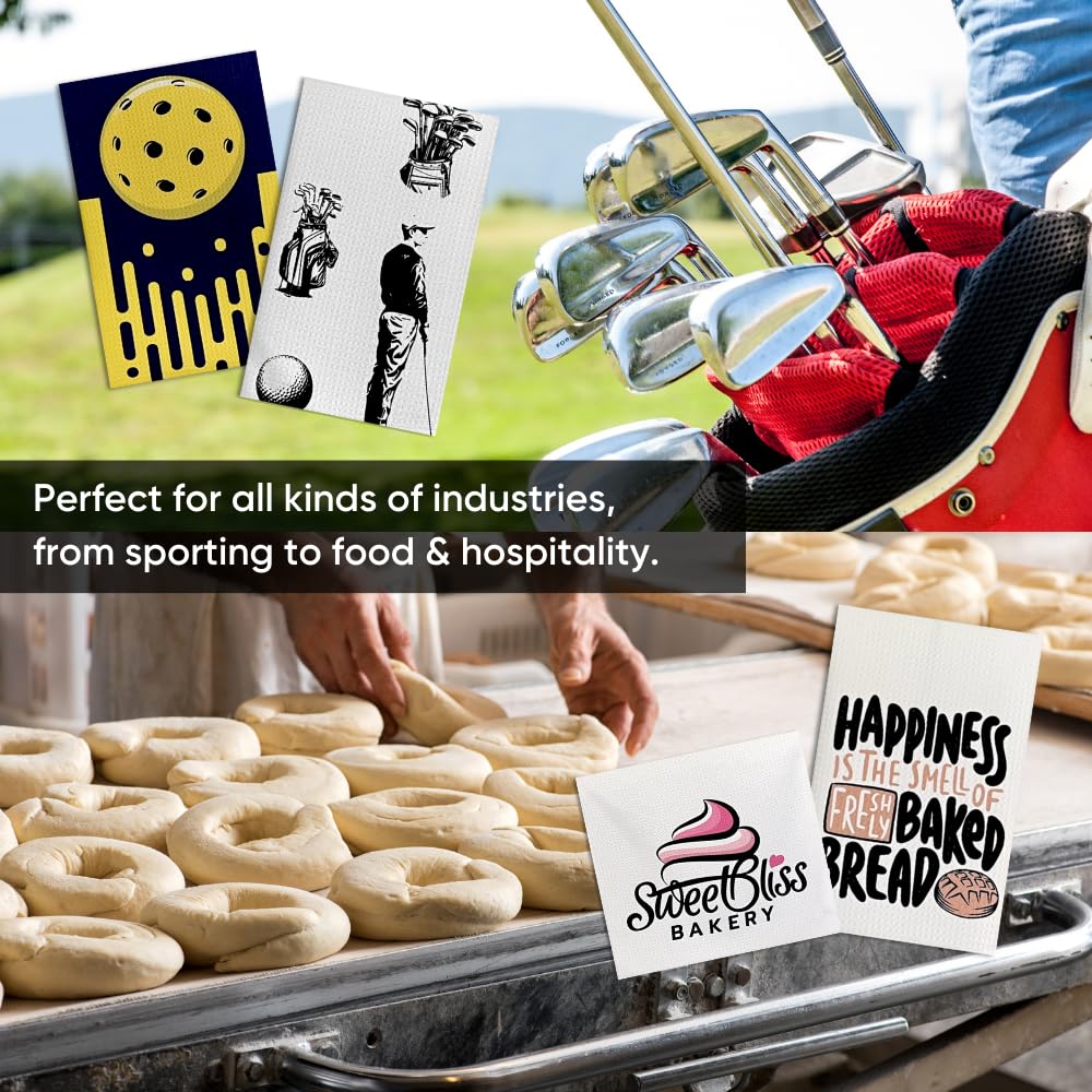 Sublimation Blanks | Premium Kitchen Towels | Waffle Weave Tea Towels | Polyester for Sublimation (16x24 Inches, Pack of 6)