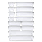 14 PCS Clear Plastic Drawer Organizer Tray, 4 Sizes Desk Drawer Divider Organizers and Storage Bins for Makeup, Kitchen Utensils, Jewelries and Gadgets