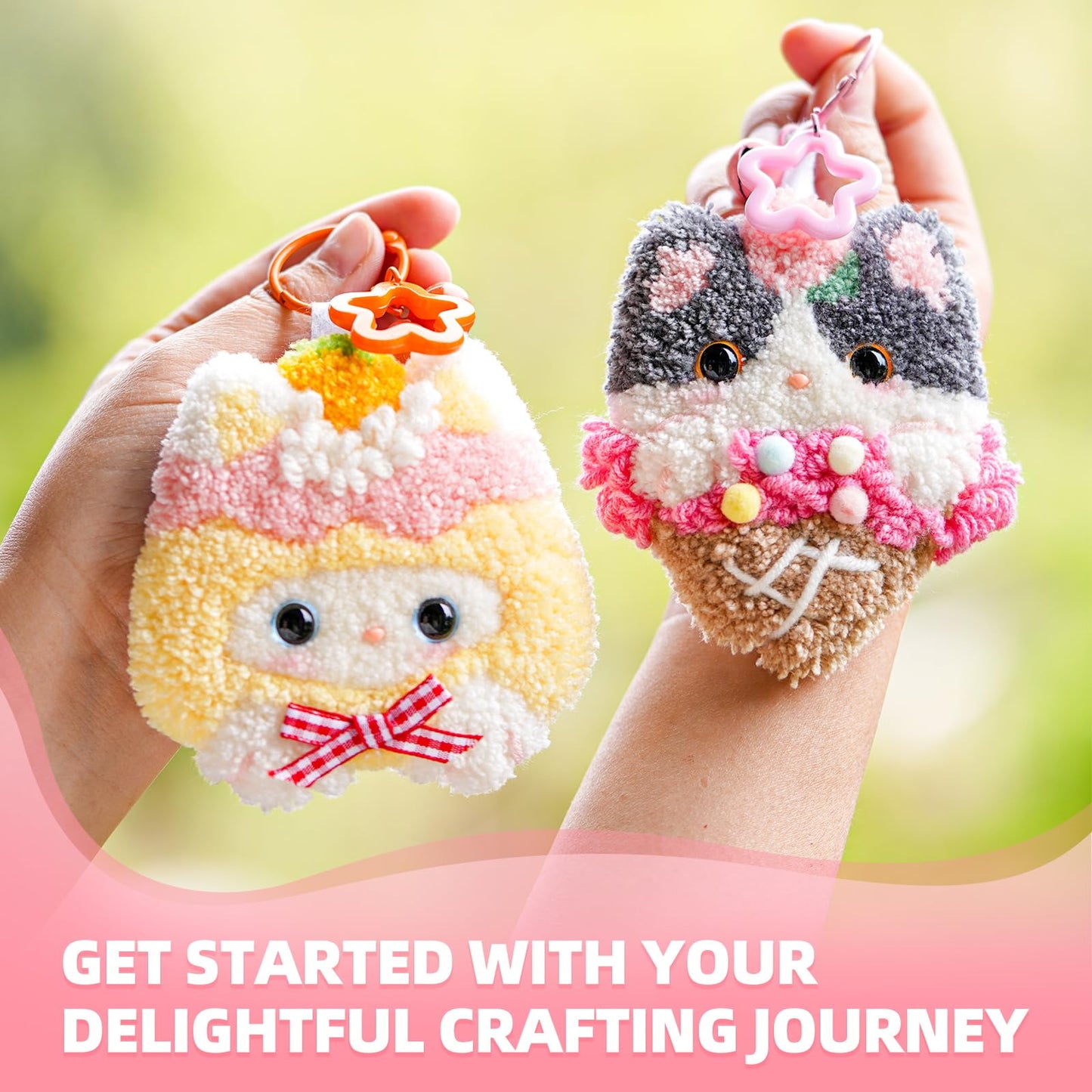 embroidery kit for beginners,punch needle kits,punch needle kits adults beginner,punch needle kit for beginners,including printed patterns, needles, easy to follow instructions, and videos-Cat Family