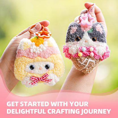 embroidery kit for beginners,punch needle kits,punch needle kits adults beginner,punch needle kit for beginners,including printed patterns, needles, easy to follow instructions, and videos-Cat Family