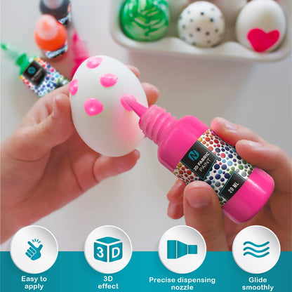 Fabric Paint, 12 Colors Puff Paint, 0.67 Oz, Fabric Paint For Clothes, 3d Puff Pens, Puff Paint For Crafts, Canvas, Glass, Clothing, Wood.