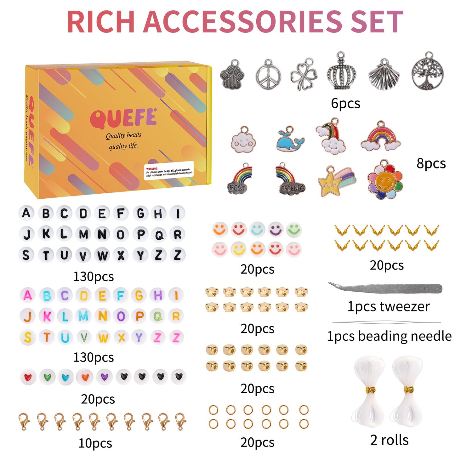 48000pcs Glass Seed Beads Kit for Jewelry Making, 96 Colors 2mm Small Beads with Pendant Charms and Letter Beads for Friendship Bracelet, Necklace Ring Making