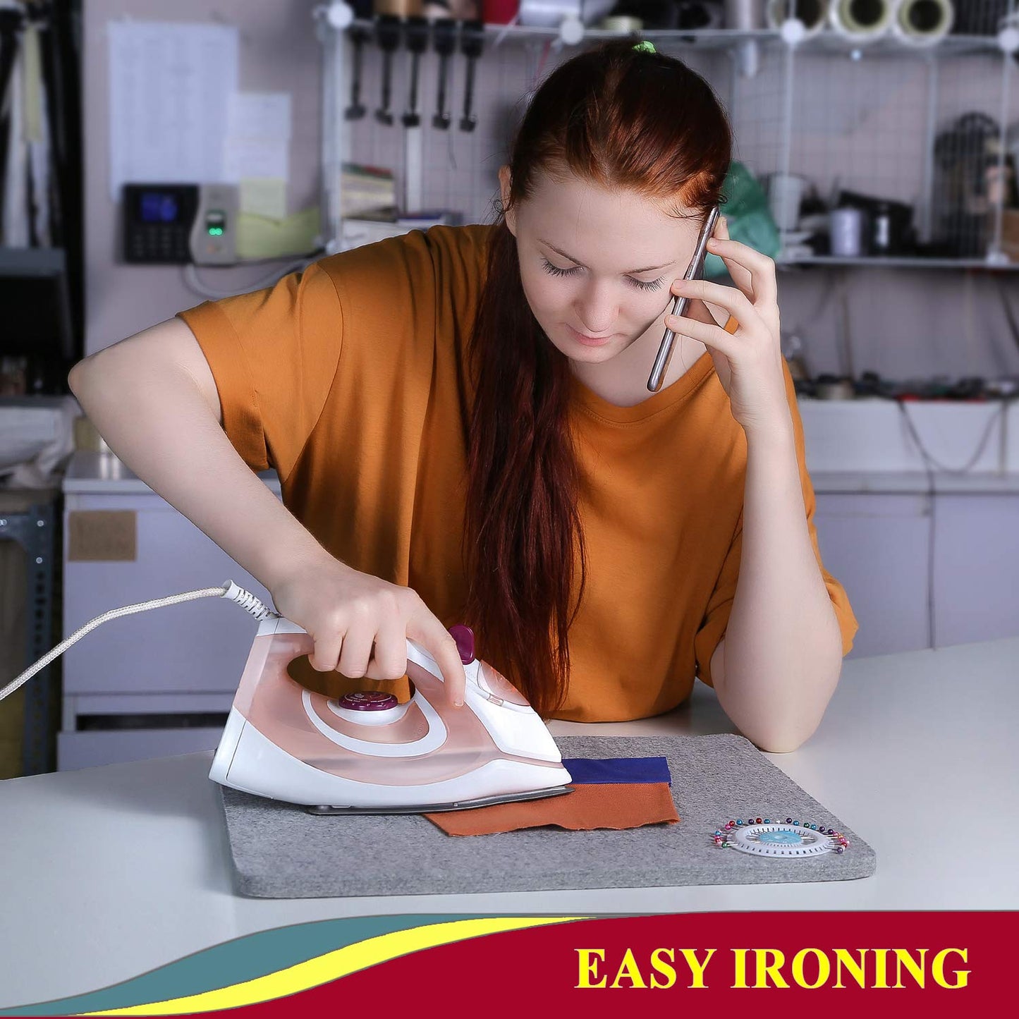 Wool Pressing Mat - 17" x 13.5" Quilting Ironing Pad - 100% New Zealand Felted Wool Iron Board for Quilters, Great for Quilting & Sewing Projects by Savina