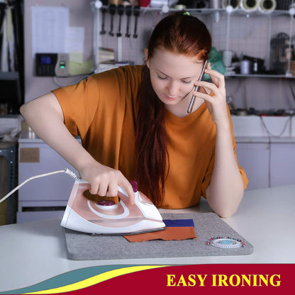 Wool Pressing Mat - 17" x 13.5" Quilting Ironing Pad - 100% New Zealand Felted Wool Iron Board for Quilters, Great for Quilting & Sewing Projects by Savina