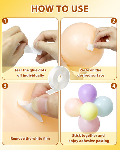 Double Sided Adhesive Dots - 1000pcs Mixed Size (0.4"、0.47"、0.59") Double Sided Balloon Tape, Heavy Duty Balloon Craft Dots, Clear Glue Points Dots for Balloons, Crafts, Wedding Decorations