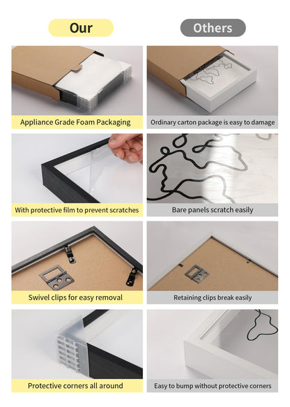 Travel Adventure Challenge Archive Shadow Box Picture Frame with Slot,8x8In Travel Ticket Card Memory Box for Keepsake Box, Top Loading Shadow Box Display Case Travel Decor Gift (Black,8x8)