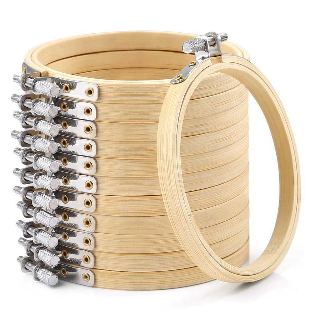 12 Pieces 4 Inch Round Embroidery Hoop Bulk Wholesale Circle Cross Stitch Hoop Ring