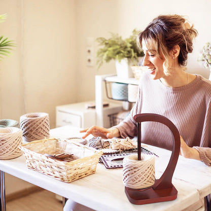 Wooden Yarn Holder for Knitting and Crocheting, Magnetic Yarn Ball Holder with Anti-Slip Pads, Yarn Holder Spinner for DIY Crafts, Crochet Gift for Knitting Lovers