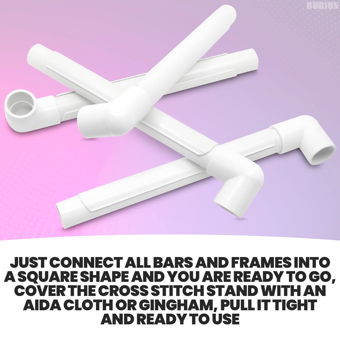 11 Inch Plastic Embroidery Hoop - Snap Needlework Frame White Plastic Sewing Hoops Hand Embroidery Hoops - Snap Needlework Frame Cross Stitch Frame Square Embroidery Hoop for Cross Stitching, Quilting