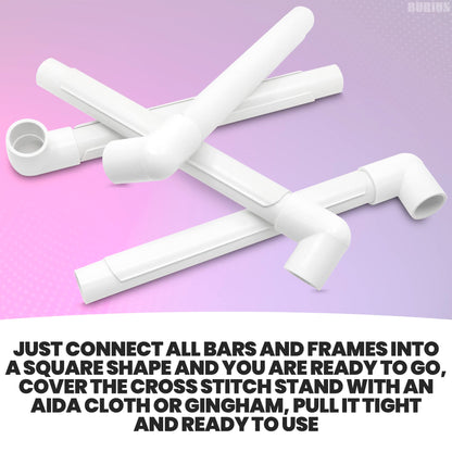 11 Inch Plastic Embroidery Hoop - Snap Needlework Frame White Plastic Sewing Hoops Hand Embroidery Hoops - Snap Needlework Frame Cross Stitch Frame Square Embroidery Hoop for Cross Stitching, Quilting