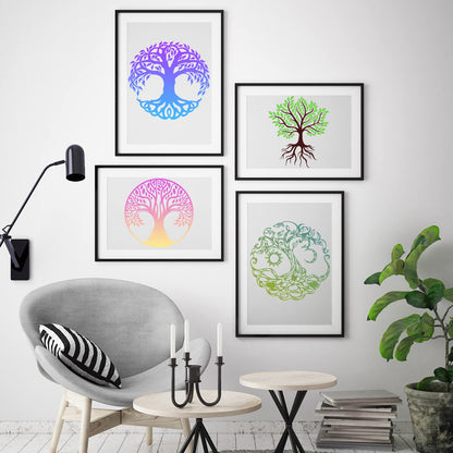 16Pcs 6 x 6 Inch Tree of Life Stencil, Reusable Stencils for Painting on Wood Decoration Painting Templates for Wall Floor DIY Decorations Christmas Gifts for Kids