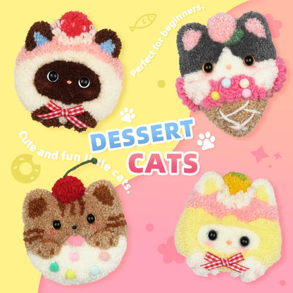 embroidery kit for beginners,punch needle kits,punch needle kits adults beginner,punch needle kit for beginners,including printed patterns, needles, easy to follow instructions, and videos-Cat Family