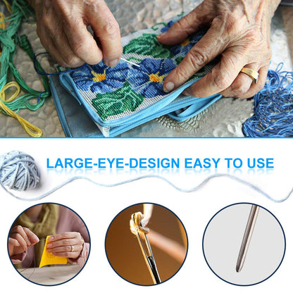 37 PCS Crochet Hooks Set, High Quality Coloured Aluminum Ergonomic Handle Crochet, Hook Needles for Arthritic Hands, with Stitch Markers and Large-Eye Blunt Needles