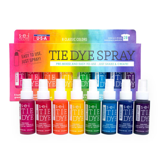 Classic Tie Dye Kit, Fabric Dye Spray Set, Easy Clean Up, Easy Application, Spray Tie Dye Kit - 8 Pack of Colors