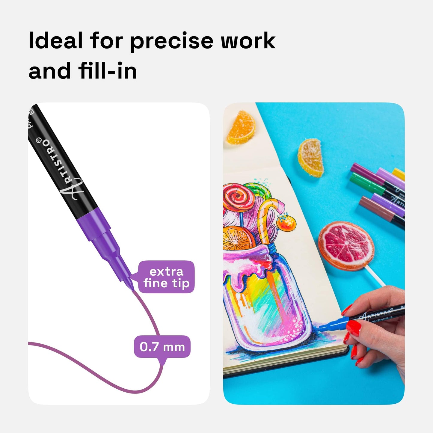 30 Acrylic Paint Pens, Art Set Acrylic Paint Markers, Fabric Markers for Textile, Canvas, Rock, Glass, Wood, Paper, DIY, for Kids and Adults, Extra Fine