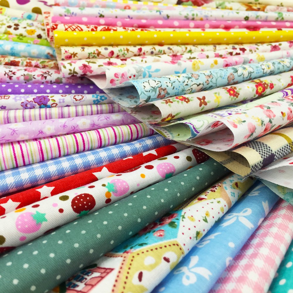 200pcs 4 x 4 inches (10cmx10cm) Cotton Craft Fabric Bundle Squares Patchwork Lint DIY Sewing Scrapbooking Quilting Dot Pattern Artcraft