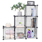 Cube Storage Organizer,6 Cube Closet Organizers and Storage,Wire Metal Grids Bookshelf,Stackable Modular Shelves,Cube Storage Organizer Bins for Home,Office,Kids Room,Black