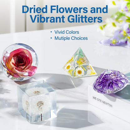 Epoxy Resin Kits and Molds Complete Set, 16oz Resin Art Kit with Silicone Molds, Pigment, Dried Flowers, Crafts for Adults, Beginners, Art Supplies for DIY Lovers, DIY Gift for Women