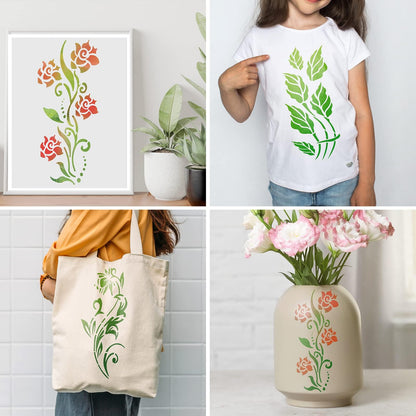 10 Pieces Leaf Painting Stencils Leaf Floral Wall Stencil Botanical Leaves Reusable DIY Crafts Drawing Templates Stencils for Painting on Wood Wall Canvas Card Home Decor