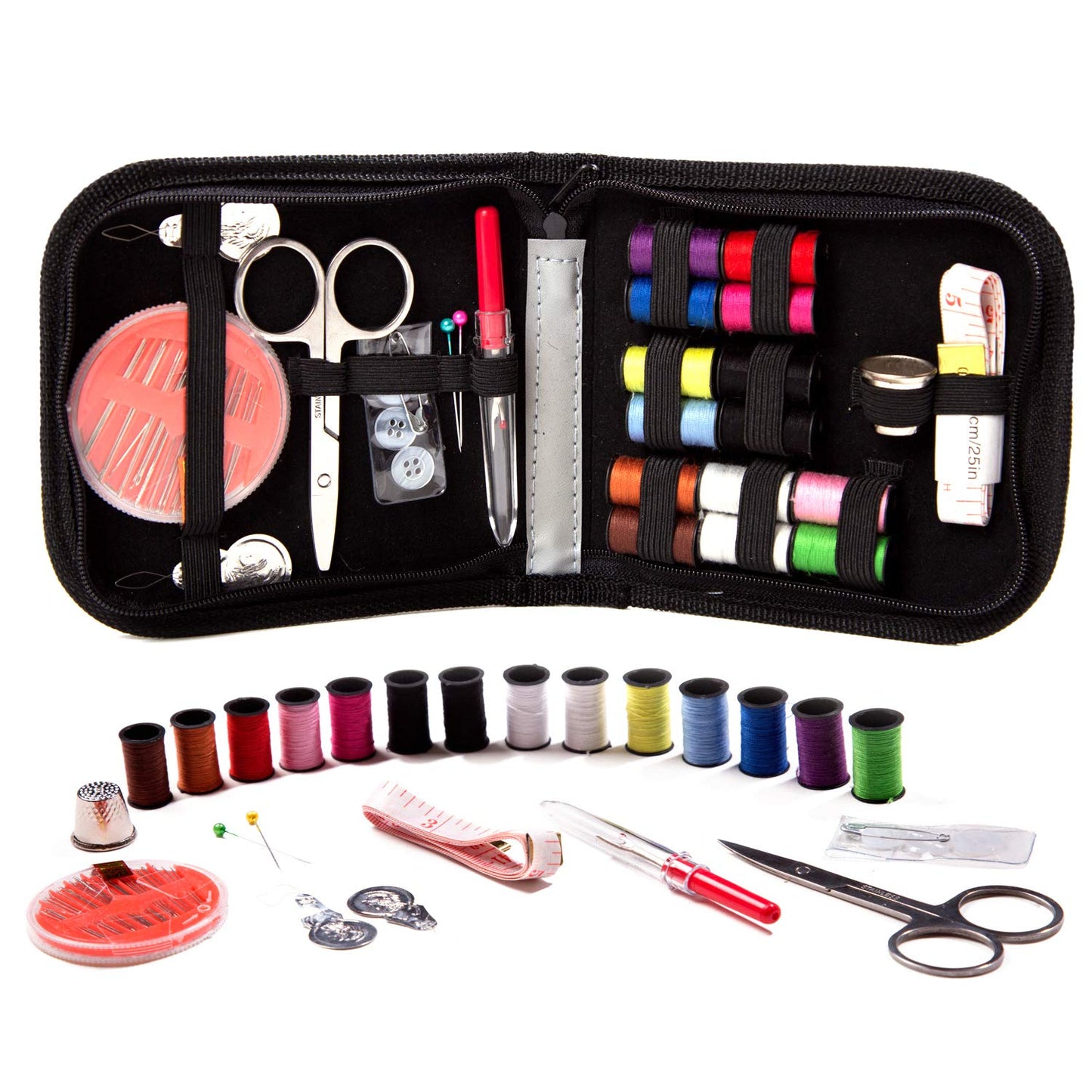 Sewing Kit - Home, Travel & Emergencies - Quality Notions, Scissor & Thread - Great Gift