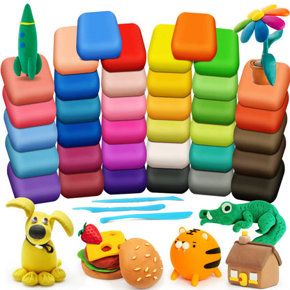 Air Dry Clay 36 Colors, Modeling Clay for Kids with Tools, Soft & Ultra Light, Toys Gifts for Age 3 4 5 6 7 8+ Years Old Boys Girls Kids
