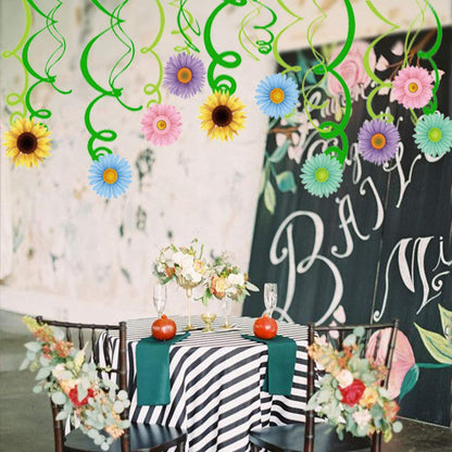 30Ct Autume Summer Spring Sun Flower Hanging Swirl Decorations,Themed Birthday Party,Party Supplies,Ceiling Decorations for Girls,Boys,Kids, Bedroom,Classroom,Baby Shower