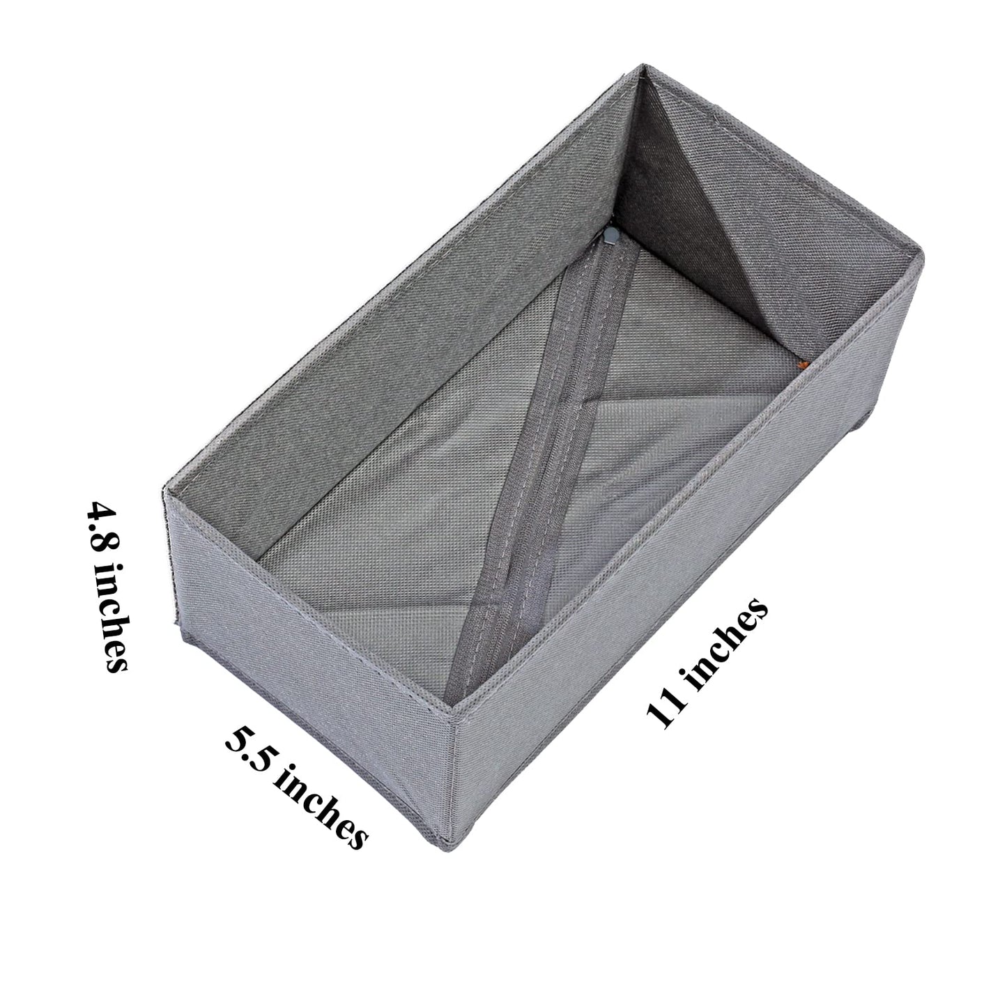 Socks Drawer Organizer Set of 3 Pack Grey, Underwear Dividers, Closet Cabinet Dresser Storage Boxes for Panties Stockings Leggings