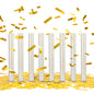 8Pack Gold Metallic Confetti Sticks, Confetti Flick Flutter Shoots Popper for Graduation, Birthday Party, Wedding, Anniversary Parties Supplies, Square, 7.8inch