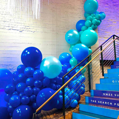 Royal Blue Balloons 155 pcs Blue Balloons Different Sizes Pack of 18 12 10 5 Inch Dark Blue Balloon Arch Kit Balloon Garland for Birthday Graduation Baby Shower Party Decorations Blue-Y59