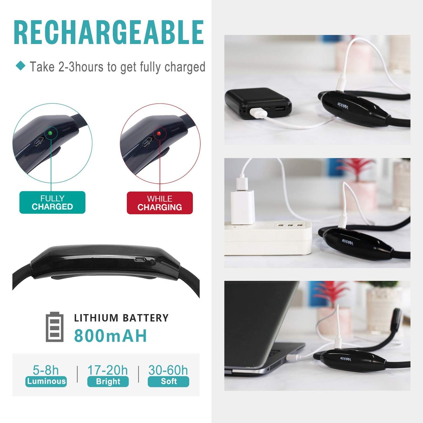 Lightweight Neck Reading Light - 3 Colors, 9 Brightness Levels. Rechargeable & Hand - Free. for Reading in Bed, Knitting, Crocheting, Sewing & Crafts, with Long - Lasting and Portable Design