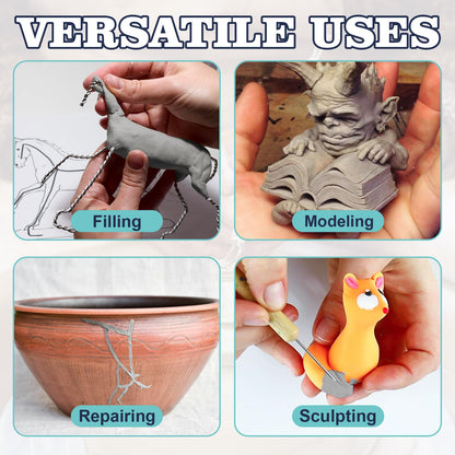 Epoxy Putty Sculpt Clay, 2 Part A & B for Sculpting, Modeling, Building, and Repairing, 2 Pound, Natural