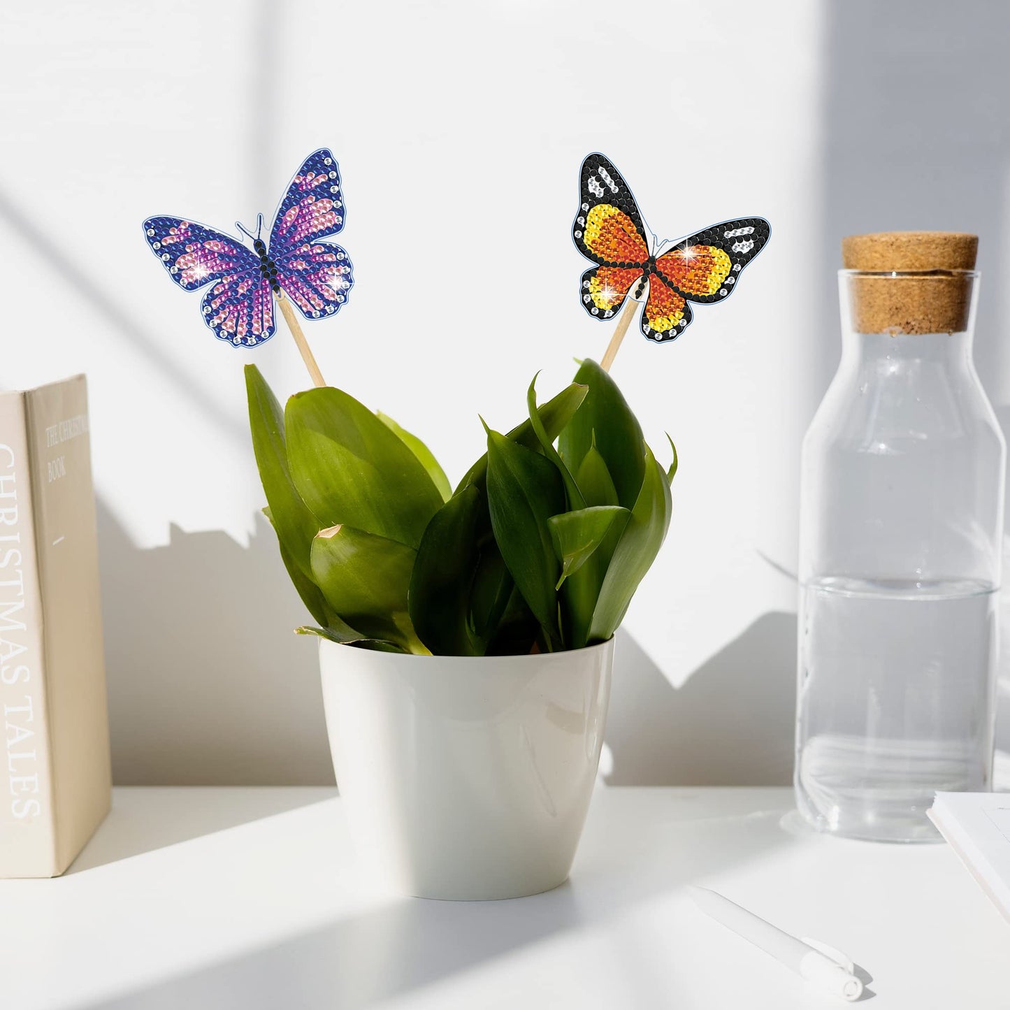 8 Pcs Butterfly Diamond Painting Kits, Diamond Art Kits for Garden Decor, Butterfly Stakes Diamond Art Kits for Adults, Crafts for Adults